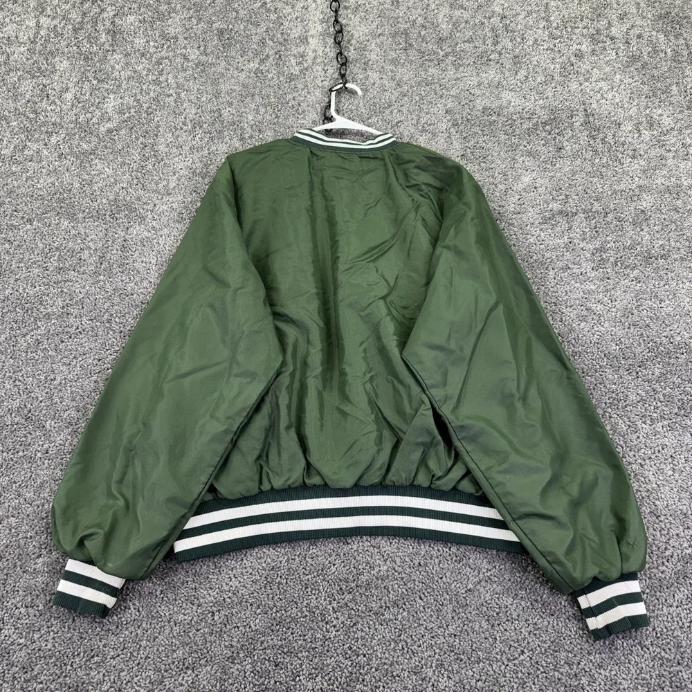 Vintage Steichens Jacket Mens M Green V Neck East Twins Baseball Windbreaker